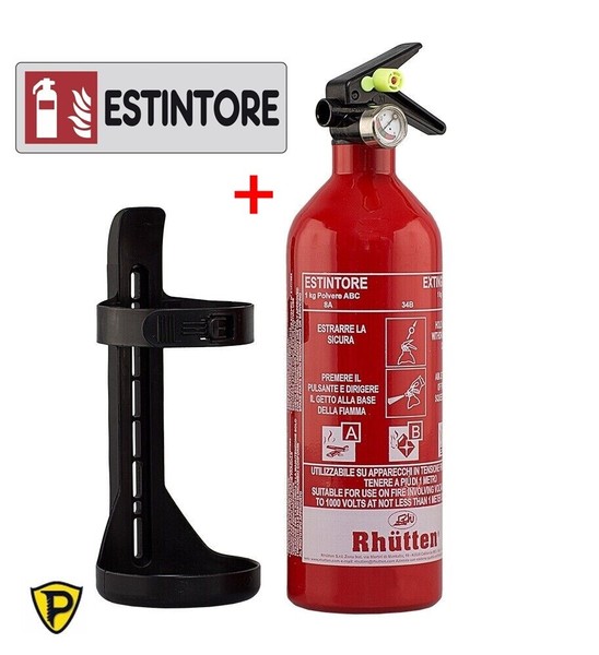 FeuerlöScher Staub Mit Manometer TüV + Rina Bootfahren Auto Camper + Aufkleber 1-image