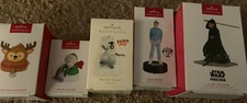 Hallmark Keepsake Christmas ornaments Star Wars Happy Feet Snow Buddies Lot Of 5