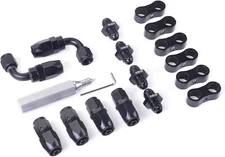 6AN Swivel Hose End Fitting Adapter kits For Oil/Fuel/Gas Hose Line 16Pcs