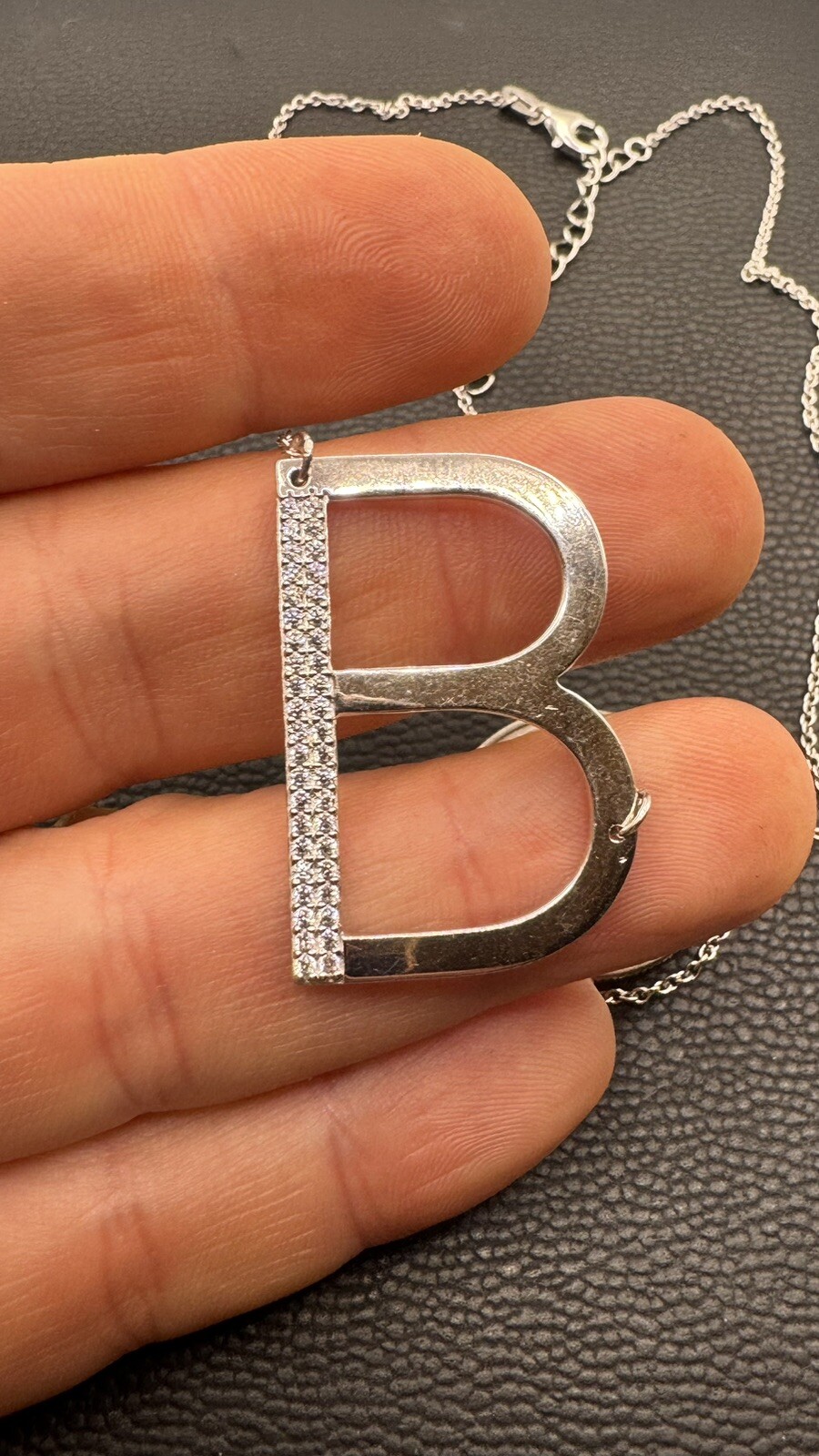 Sideways Large Initial Necklace 925 Sterling Silv… - image 17