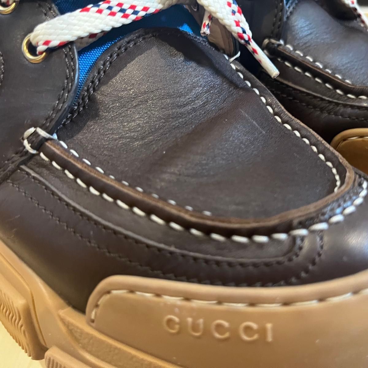 GUCCI BOATREK Dad sneaker Brown leather Made in Italy Men's GUCCI BOATREK Dad sneaker Brown leather Made in Italy Men's
