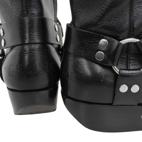CELINE CELINE Biker Boots Shoes Side Zipper Men's Black 42 MG1202 shoes 42 black - Picture 5 of 6