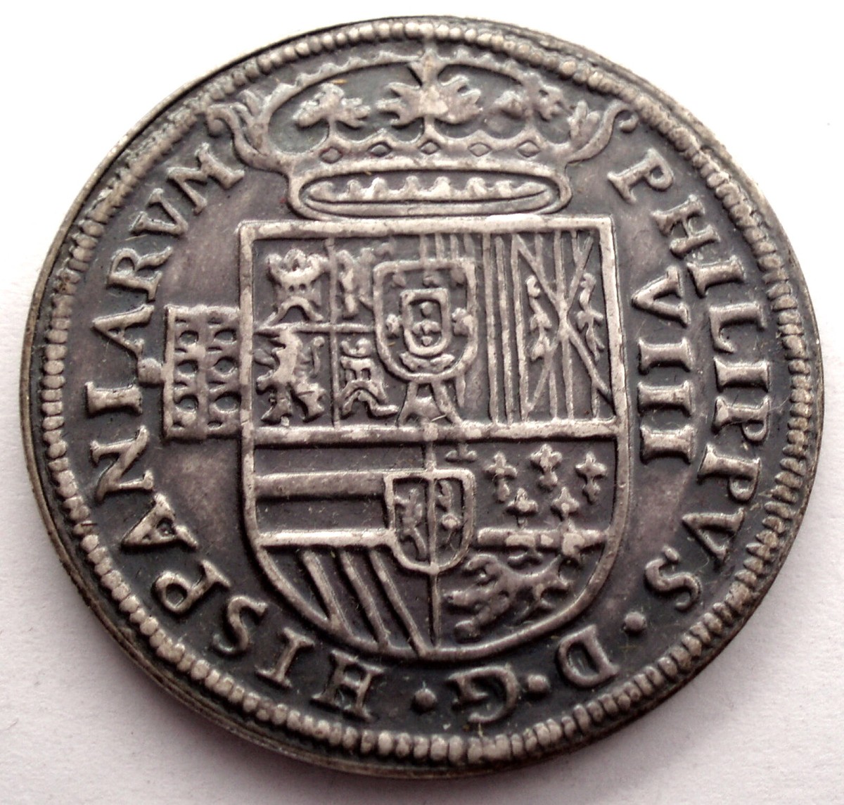 SPAIN PHILIPPUS VIII 1590 Modern Token 40mm 20g Silver Plated