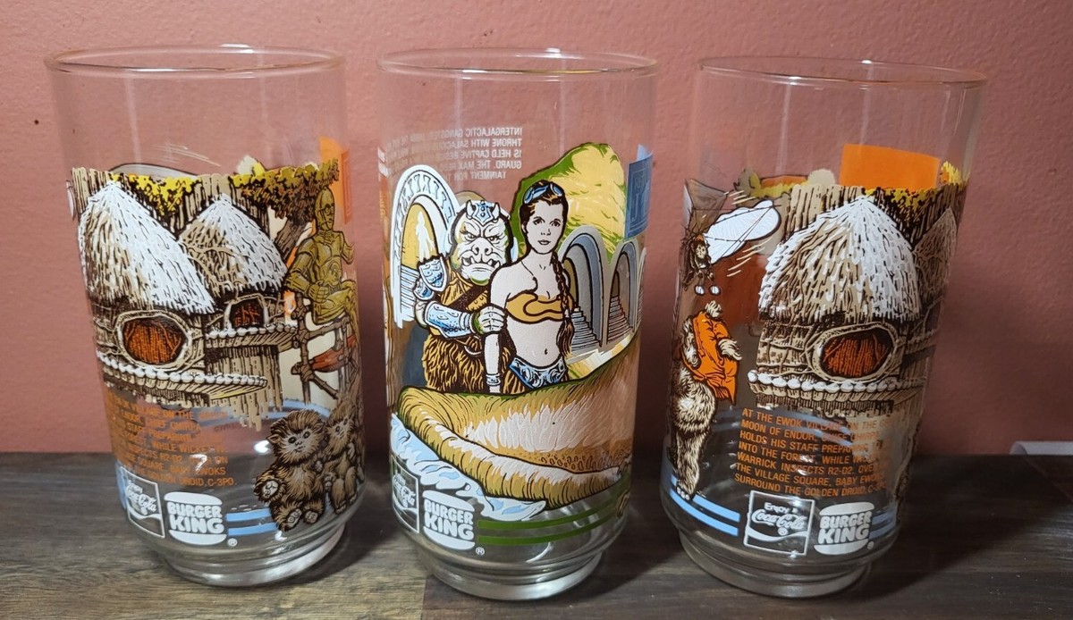 Star Wars Glasses Set of 3 Return of the Jedi 1983 Burger