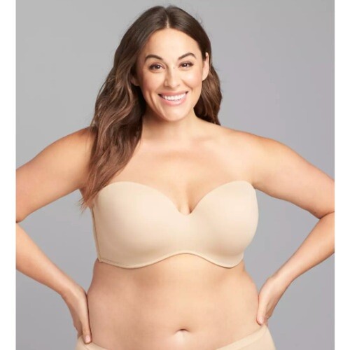 NWT Cacique 44DDD Smooth Boost Strapless Bra Beige 117057 | eBay