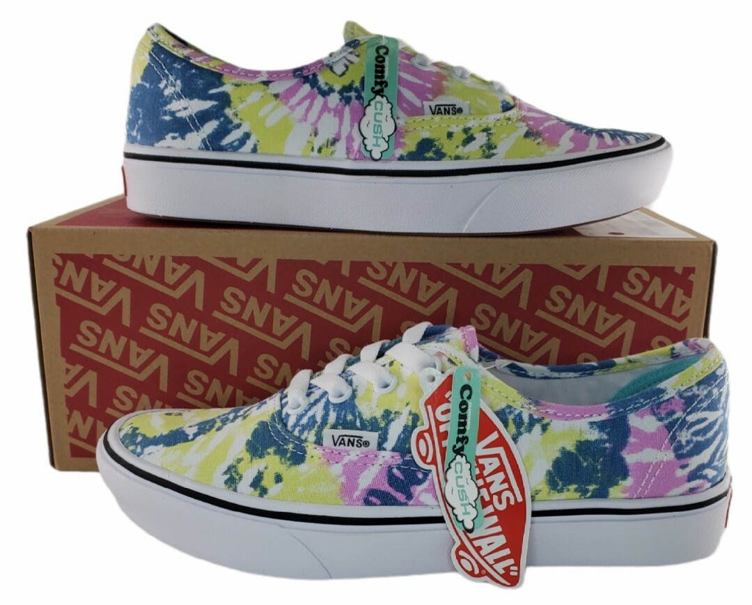 Vans Authentic Vans Tie Dye Checkered Shoes Vans New UA ComfyCush