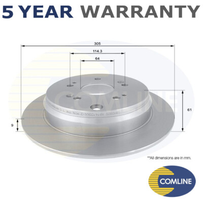 Comline Rear Brake Disc Fits Honda CR-V 2004- 2.0 2.2 D TDi 2.4 #1