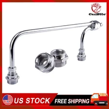 Chrome Fuel Line 4150 Double For Holley Pumper Carburetor Carb 3/8" Hose Sbc Bbc