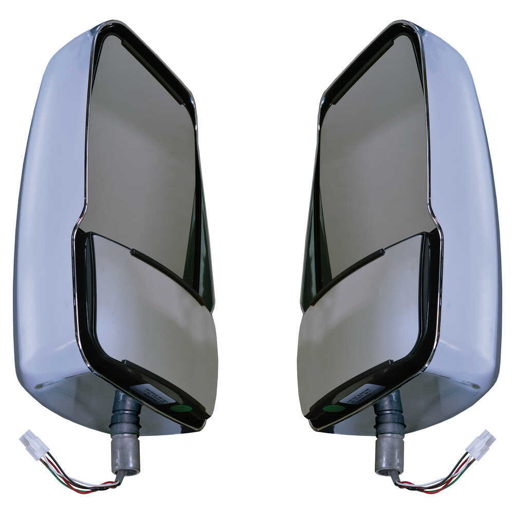 RV Chrome Deluxe Heated Remote & Manual Mirror Head Kit. Left