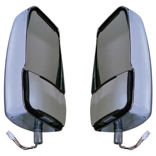 RV Chrome Deluxe Heated Remote & Manual Mirror Head Kit. Left & Right - Velvac