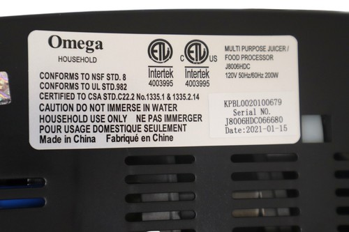 Omega J8006HDC Ultimate Juicer and Nutrition System, 80 RPM - Picture 6 of 6