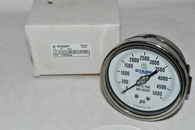 #ad NEW Stark Industries 46S 5K C 4#x27;#x27; 4.00 1 4#x27;#x27; NPT Pressure Gauge 0 5000 PSI $92.98