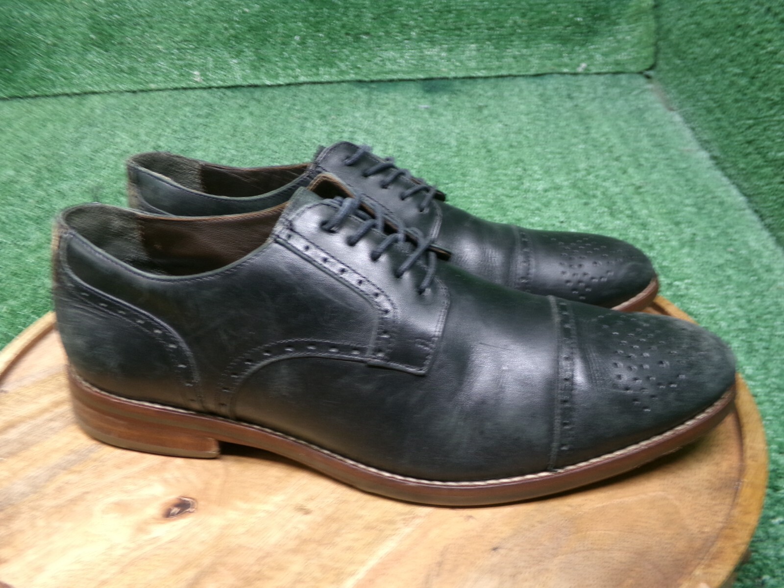 SAOLA Scarpe da derby Johnston & Murphy 20 1895 nere in pelle brogue taglia 11 5 medie