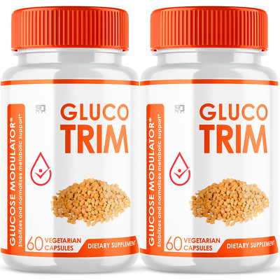 (2 Pack) Glcuo Trim Glucose Modulator, GlucoTrim Blood Sugar Pill (120 Capsules)
