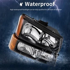 OE - Black/Amber/Smoke Lens AUTOSAVER88 Headlight Assembly kit Compatible with