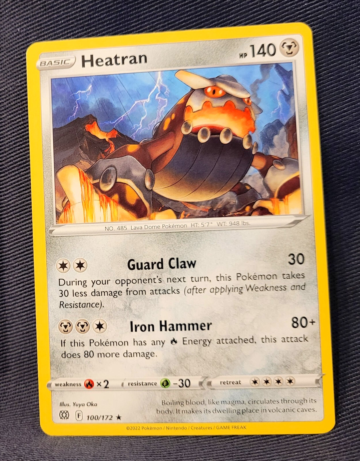 Heatran 100/172 - NM / M RARE Non Holo Brilliant Stars Pokemon Card
