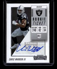 2018 Panini Contenders #167 Chris Warren III RC Auto - NM-MT