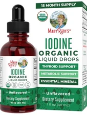 Organic Iodine Liquid Drops by MaryRuth's | Potassium Iodide | Iodine Supplement