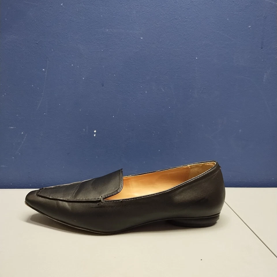 Franco Sarto Flat Loafer Womens 6.5M Black Rubber Sole Pointed Toe Slip On - Image 4 of 4