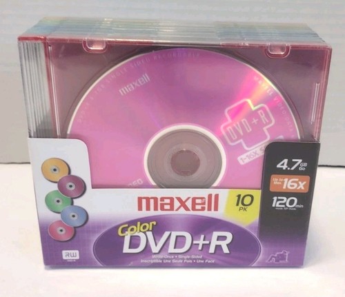 Maxell DVD+R COLOR 10 Pack 4.7 GB Single Sided Write Once Inscriptible 120 Min.