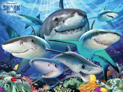 100 Piece Jigsaw Puzzle Shark Selfies Ocean Underwater Lenticular 3D Effect