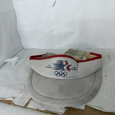 Vintage 1984 Los Angeles Olympic Games LA84 Visor Hat USA Olympic Rings Cap