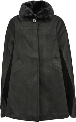 Hell Bunny Mantel Damen Devon Cape Coat schwarz
