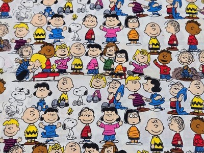 Remnant 16''xWOF - PEANUTS Gang in White Springs Creative Cotton Fabric