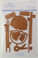 NEW Spellbinders Small Die Of The Month Dec 2023 SNEAKING A KISS Umbrella