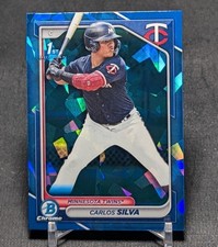Carlos Silva 1st Chrome Rookie 2024 Bowman Sapphire Card #BCP-120 Nationals