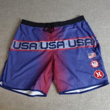 Hurley Boardshorts 38 Blue United States Olympic Team USA Patriotic Phantom