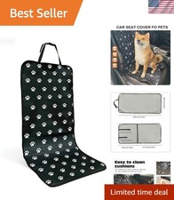 Stylish Black Dog Car Seat Cover with Paw Design - Waterproof  Easy Clean