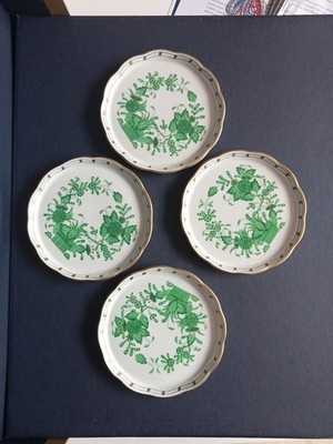 Herend Porcelain Apponyi Green Set Of 4 Coasters