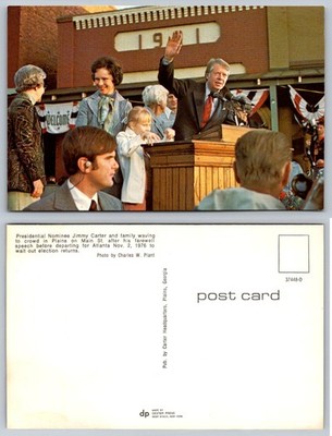 Jimmy Carter Plains GA Farewell Speech Postcard 1976 Election Day