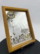 Vintage Ziggy 1979 Yellow Wood Frame Mirror “SUPER MUM” Vintage Ziggy 1979 Yellow Wood Frame Mirror “SUPER MUM”
