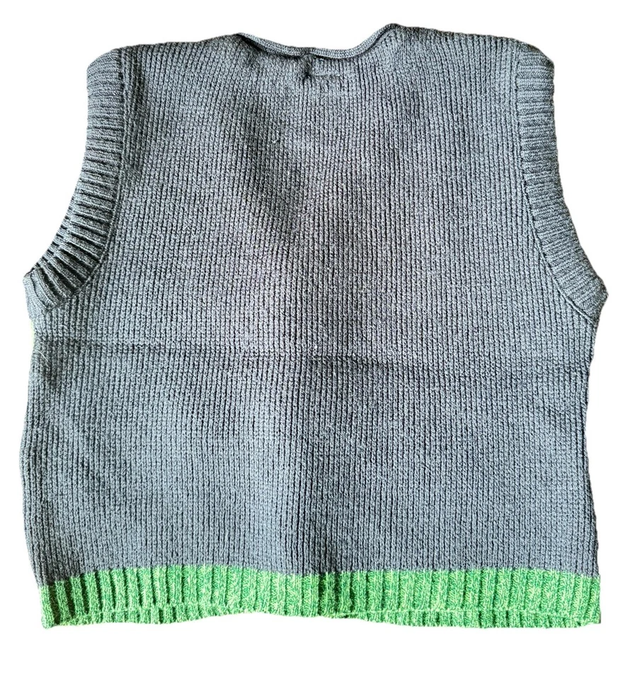 Chaleco Suéter Vintage Tejido a Mano Niños Talla 5 Granja Escena Ovejas Cottagecore Y2K Foto 3 de 4