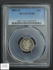 1895 O Barber Silver Dime 10C PCGS VG 08