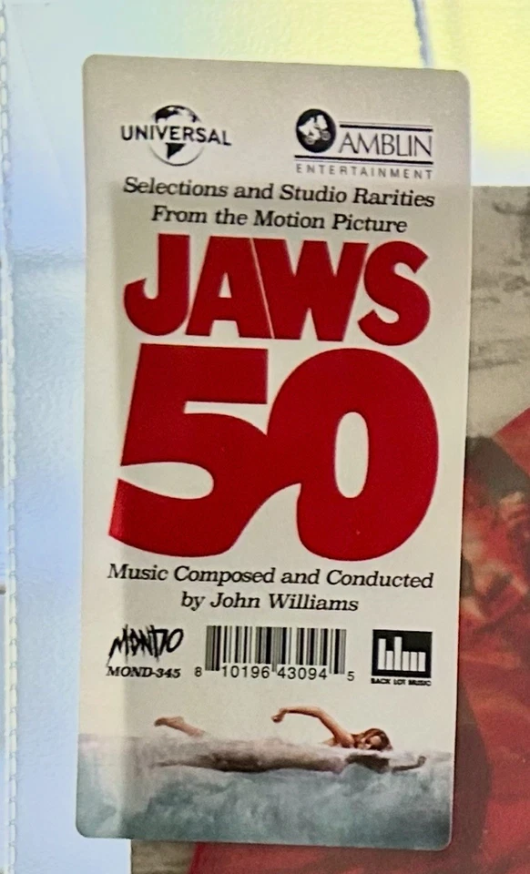 Mondo JAWS 50th Anniv. Selections & Studio Rarities “Chum Red” Vinyl RARE NEW - Image 3 of 3