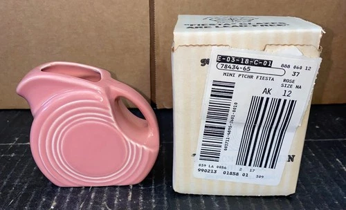 FIESTA MINI DISK PITCHER 3 1/4” ROSE F-103 NEW WITH BOX