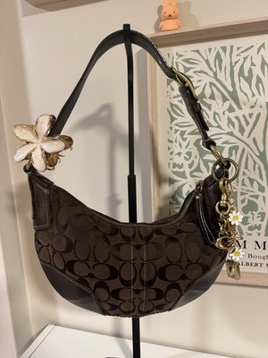 Vintage Coach Signature Soho Hobo Shoulder Bag Brown Y2K Monogram Canvas Mini