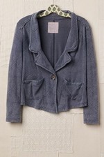 Free People Textured Lightweight Knit Blazer Gray Open Front Jacket Small