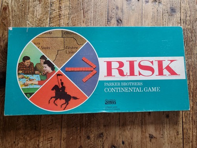 #ad Parker Brothers Risk Board Game #x27;63 #x27;68 Vtg Complete Wood Piece Bakelite Dice $70.00