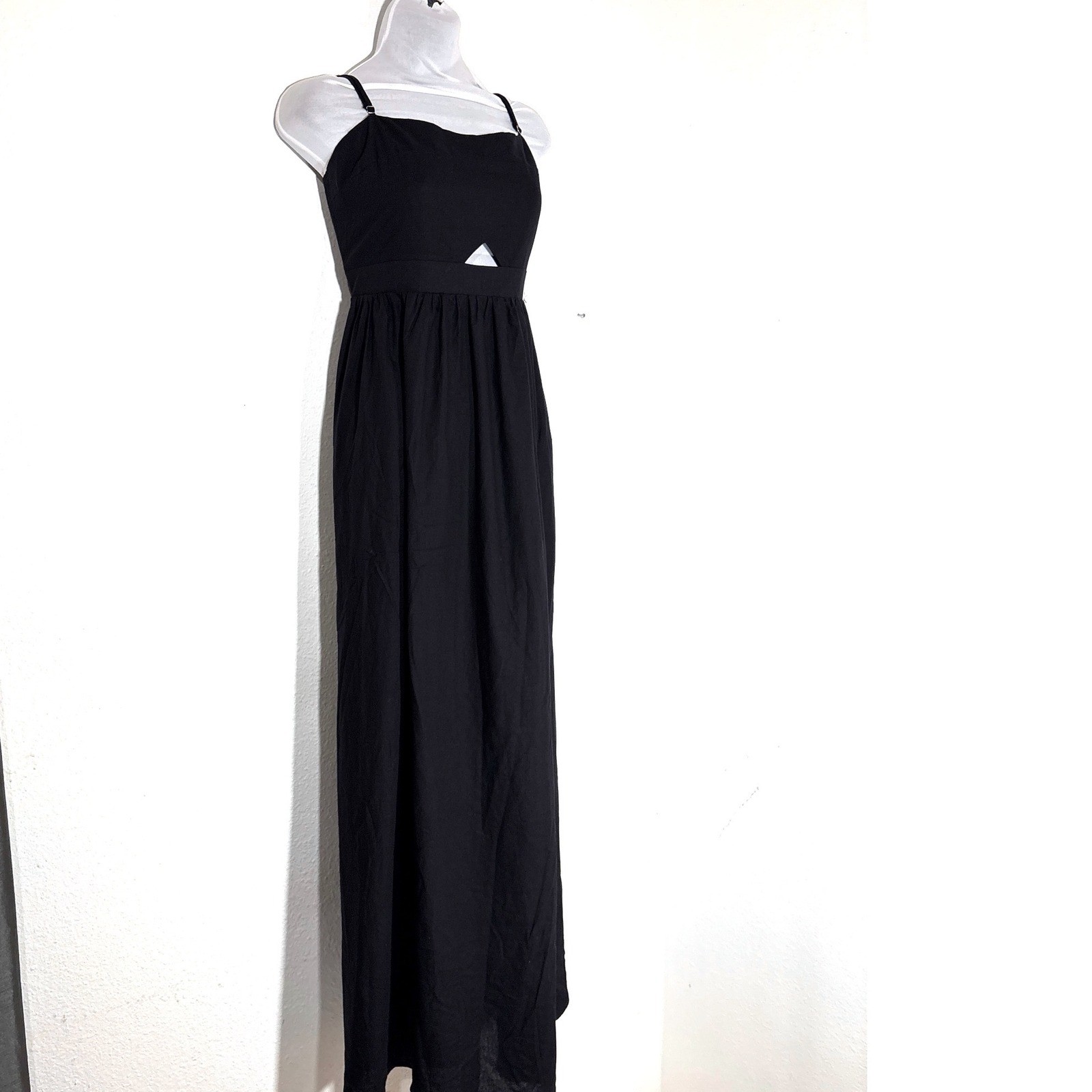 NWT Black Cutout Witchy Whimsygoth Vampy Dark Fairy Black Stretch Maxi Long XL