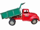 EARLY VINTAGE 1950'S TONKA MOUND METALCRAFT RED GREEN DUMP TRUCK PRESSED STEEL