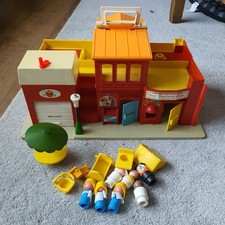 Vintage Fisher Price Play Family Village with figures 1973 