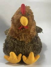 HugFun 14" Rooster Chicken Brown Stuffed Animal Plush