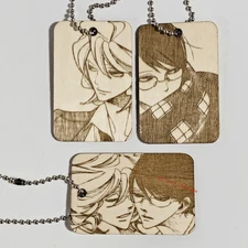 Anime Doukyuusei Kusakabe Hikaru Sajou Rihito Figure Wooden Pendant Keychain Toy