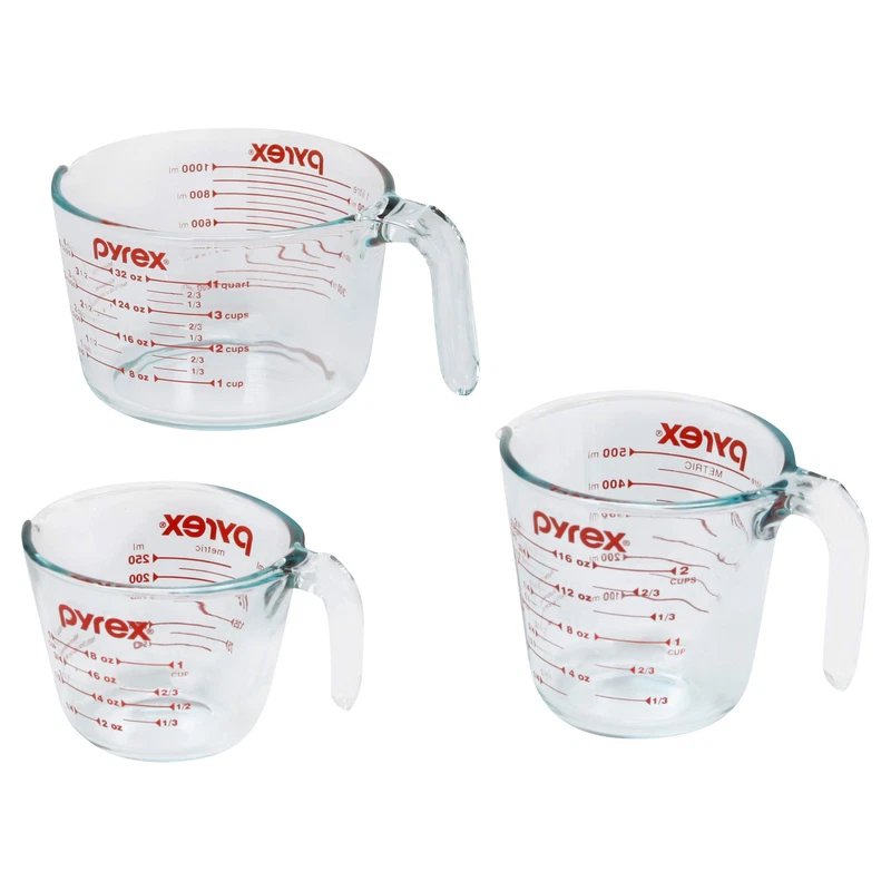 Pyrex Essentials 3-Pack Glass Measuring Cups Set 1 2 4 Cup Measuring Cups For
Opens in a new window