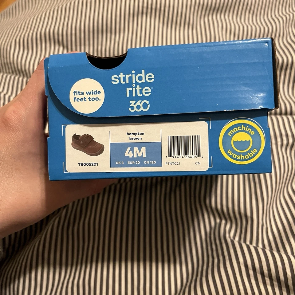 Stride Rite Nuevo Con Caja Hampton Marrón Niño Mocasines Zapatos Marrón Talla 4 Foto 2 de 4