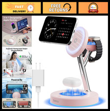 3-in-1 MagSafe Wireless Charger Stand for iPhone, Apple Watch  AirPods  15W Fa